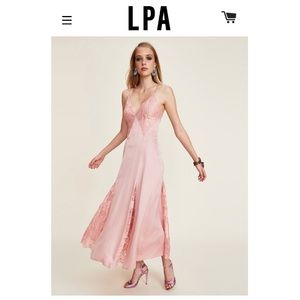 LPA Cupro Satin Slip Dress